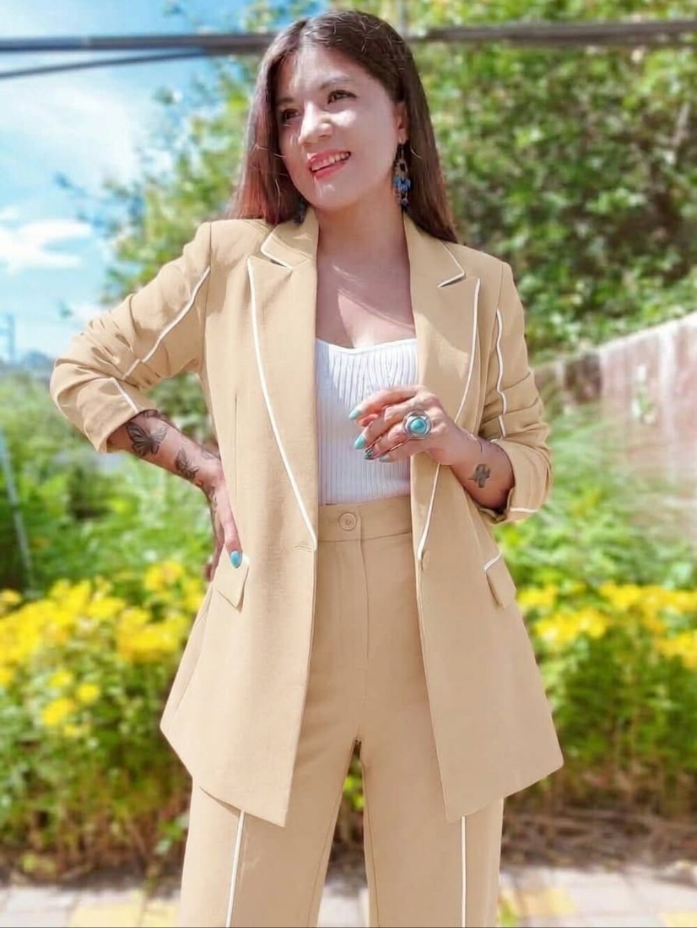 2pcs Stylish Oversized Blazer Jacket With Matching Pants Outfit Set